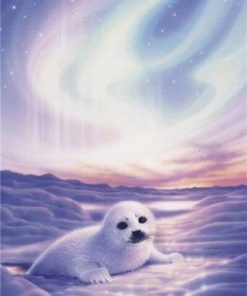 White Polar Seal paint by numbers