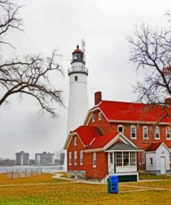 Fort Gratiot Lighthouse Paint by numbers