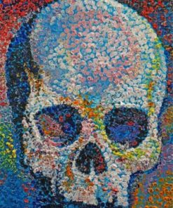 Pointillism Skull Paint by numbers