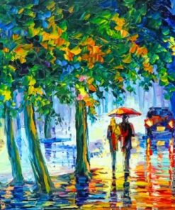 Rainy Stroll Paint by numbers