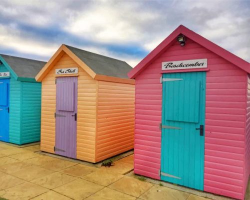 Beach Huts Paint by numbers
