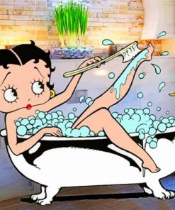 Betty Boop Enjoying Her Bath Paint by numbers