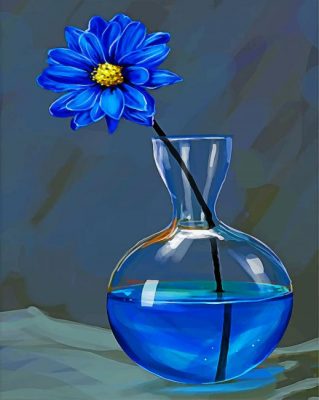 Blue Flower Still Life Paint by numbers