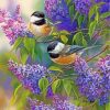 Chickadees And Lilacs Paint by numbers