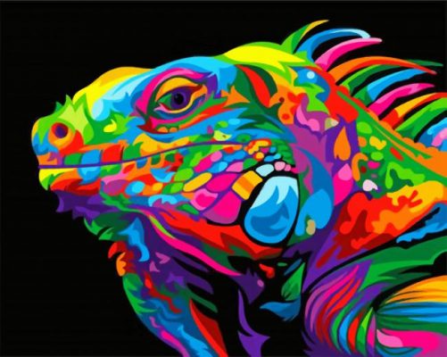 Colorful Iguana Paint by numbers