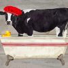 Cow Taking A Bath Paint by numbers