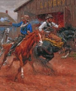 Cowboys Western Art Paint by numbers