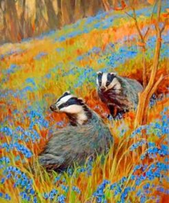 Cute Badgers Paint by numbers