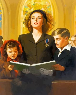 Family In The Church Paint by numbers