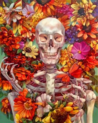 Floral Skull Paint by numbers