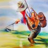 Fly Fishing cowboy paint by numbers