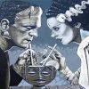 Frankenstein And Bride Art Paint by numbers