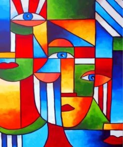 Geometric Cubism Abstract Art Paint by numbers