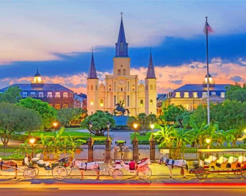 Jackson Square Louisiana Paint by numbers
