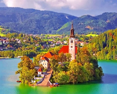 Lake Bled Paint by numbers