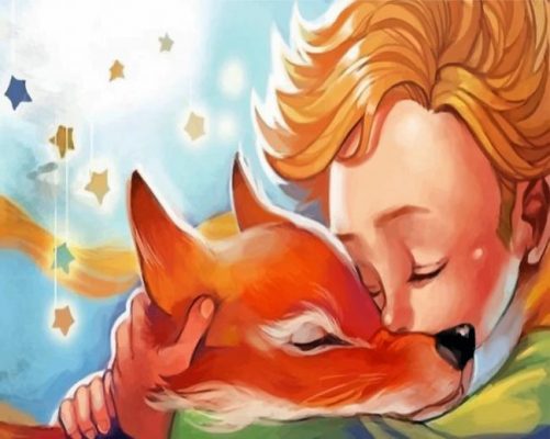Little Prince Hugging Fox Paint by numbers