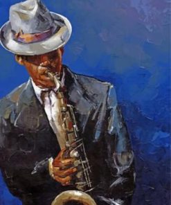 Man Playing Saxophone paint by numbers