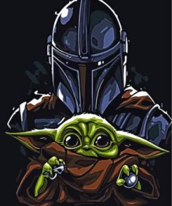Mandalorian And Baby Yoda Paint by numbers