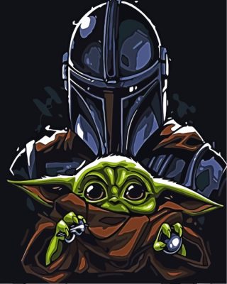 Mandalorian And Baby Yoda Paint by numbers