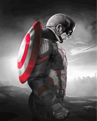 Monochrome Captain America Paint by numbers