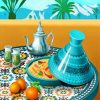 Moroccan Tajine And Mint Tea Paint by numbers