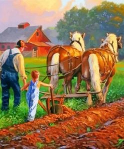 The Farm By Norman Rockwell paint by numbers