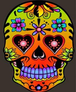 Orange Candy Skull Paint by numbers