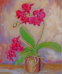 Pink Orchid Flower Paint by numbers