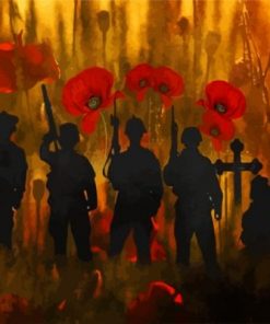 Poppies And Soldiers Paint by numbers
