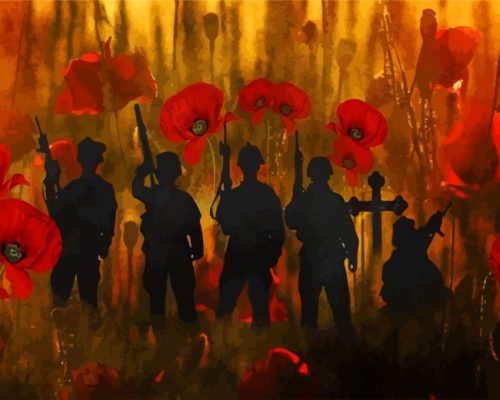 Poppies And Soldiers Paint by numbers