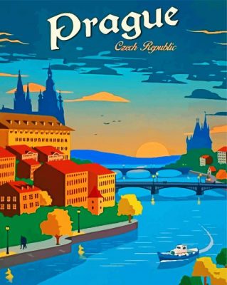Prague City Illustration Paint by numbers