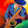 Saxophonist Man paint by numbers