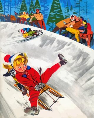 Skiing Time paint by numbers