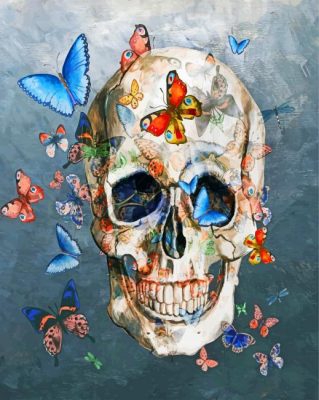 Skull And Butterflies Paint by numbers