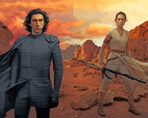 Rey And Kylo Paint by numbers