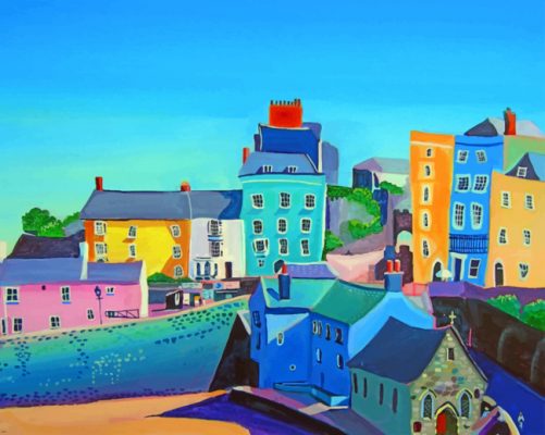 Tenby Houses Paint by numbers
