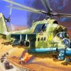 War Helicopter Paint by numbers