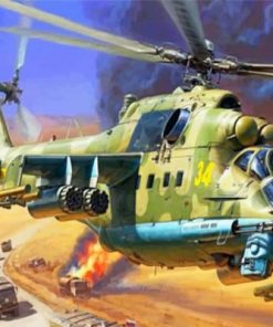 War Helicopter Paint by numbers