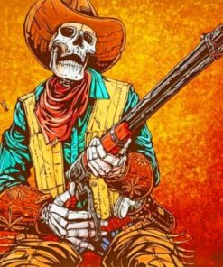 Western Skull Cowboy Paint by numbers