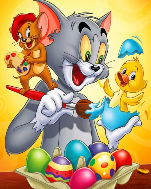 Tom And Jerry Cartoon - Paint By Number - Paint by numbers