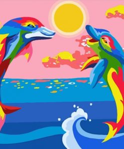 Colorful Dolphinspaint by numbers