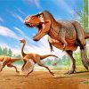 Tyrannosaurus-Rex-Struthiomimus-dinosaurs-paint-by-numbers