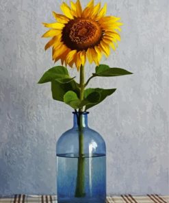 Yellow Sunflower Vase panels paint by numbres