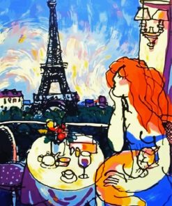 Abstarct Woman In Paris paint by numbers