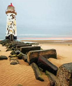 Aesthetic Talacre Beach Lighthouse paint by numbers