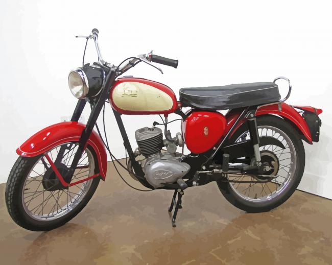 Red BSA Bantam paint by numbers