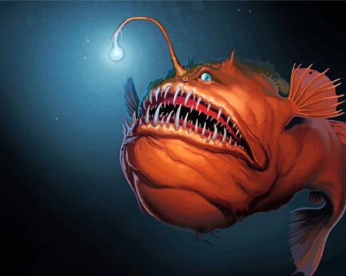 Orange Anglerfish – Paint By Numbers – Paint by numbers UK