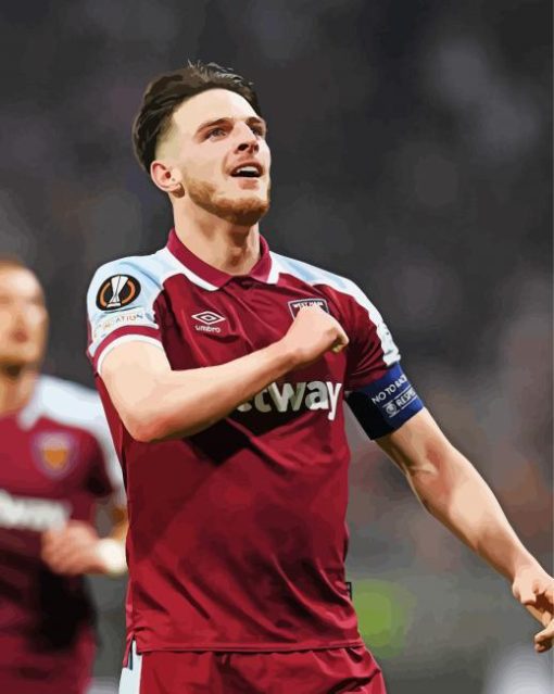 The English Footballer Declan Rice paint by numbers
