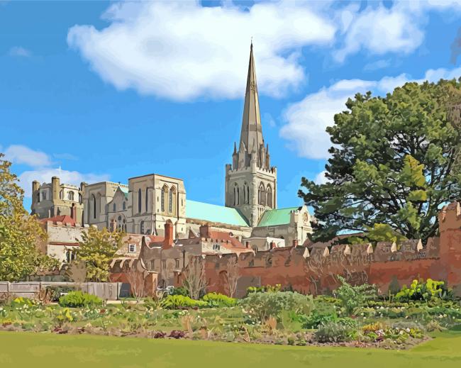 Chichester Cathedral Building paint by number