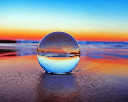Crystal Ball Beach paint by numbe